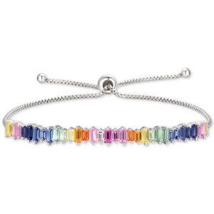 Macy's Lab-Grown Multi-Sapphire Bracelet (4-1/8 ct.) in Sterling Silver